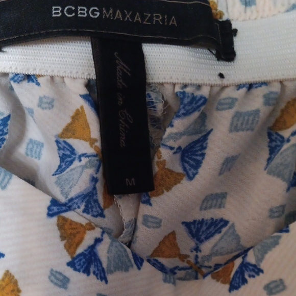 BCBGMaxAzria Blue and Gold Patterned Pants - Picture 4 of 5